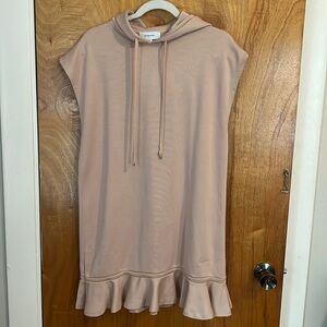 Carven Technical Jersey Ruffled Hooded Dress